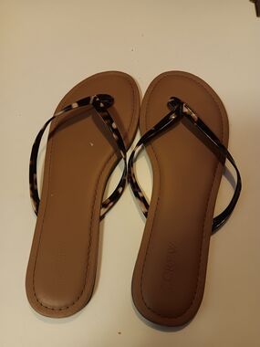 J.Crew Brown Tortoiseshell Strap Women's Flip Flops